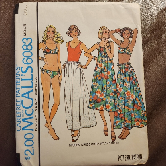 Vintage 6083 McCall's Misses Dress or Skirt and Bikini Small - Picture 1 of 3